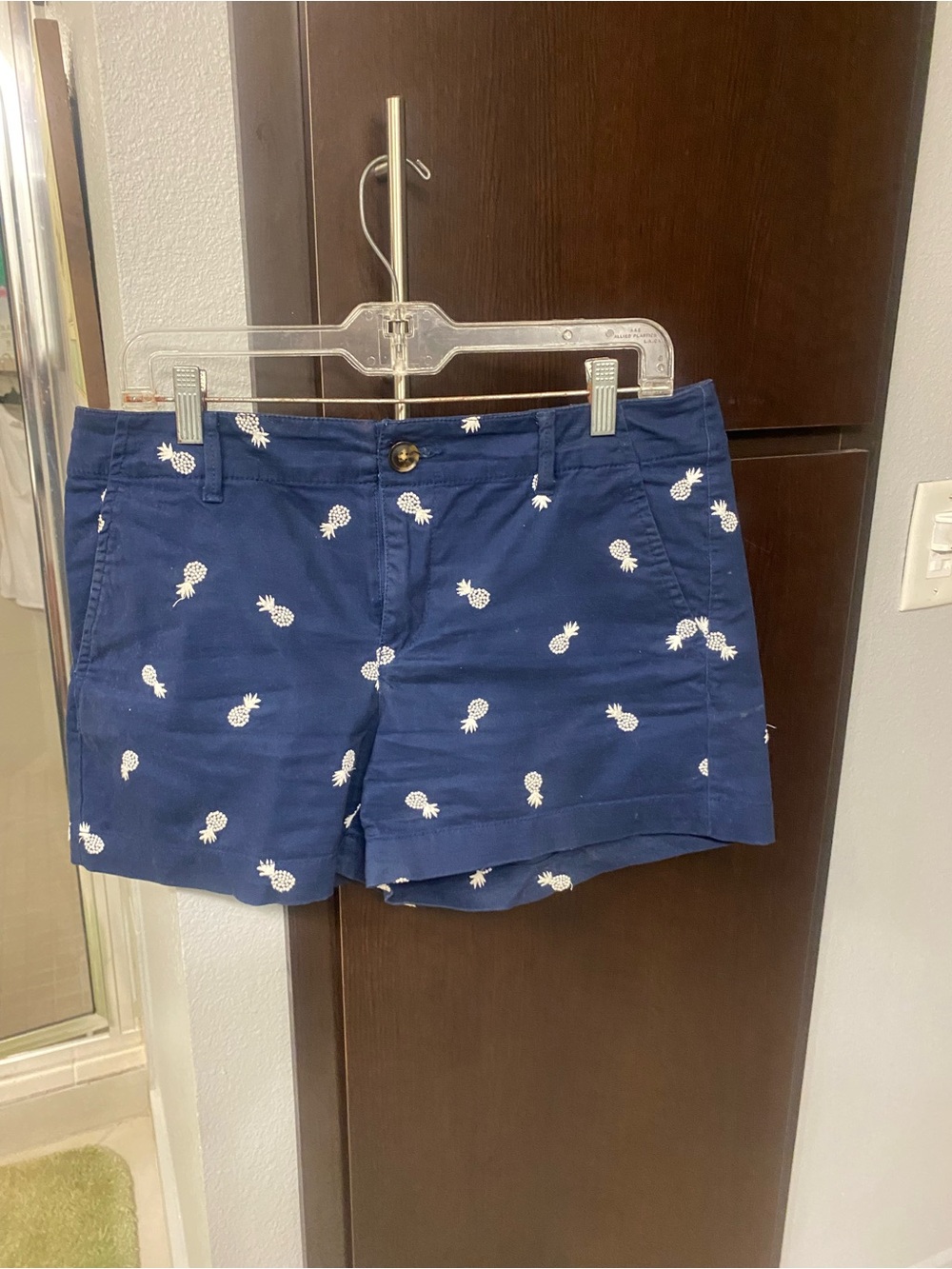 LOFT Navy Pineapple Embroidered Women's Shorts